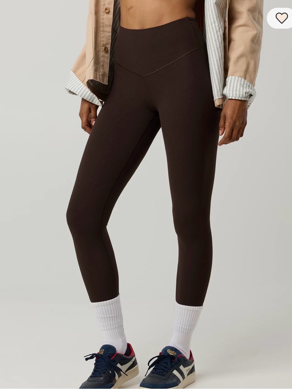 New OFFLINE By Aerie Real Me XTRA High Waisted Ribbed Legging Deep Earth Brown M - Picture 3 of 12